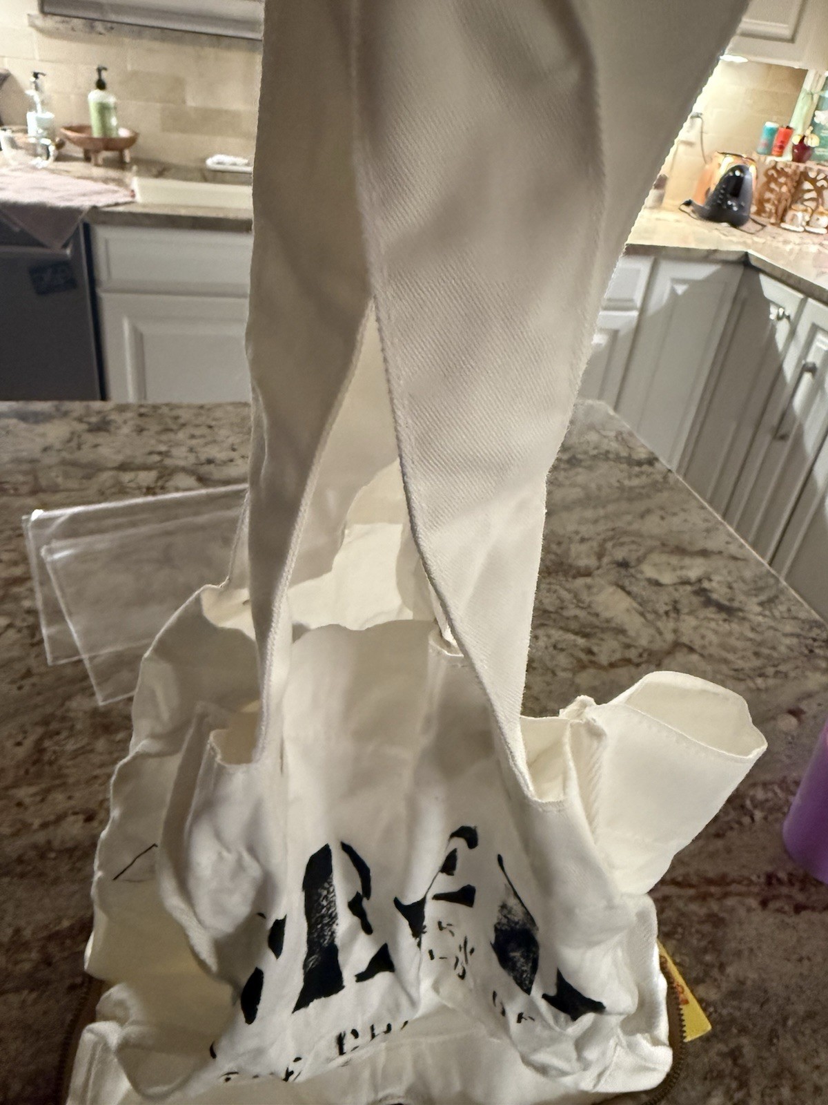 Feed 100 Children of the World Convertible Re-Usable Tote Bag Burlap/Cotton EUC