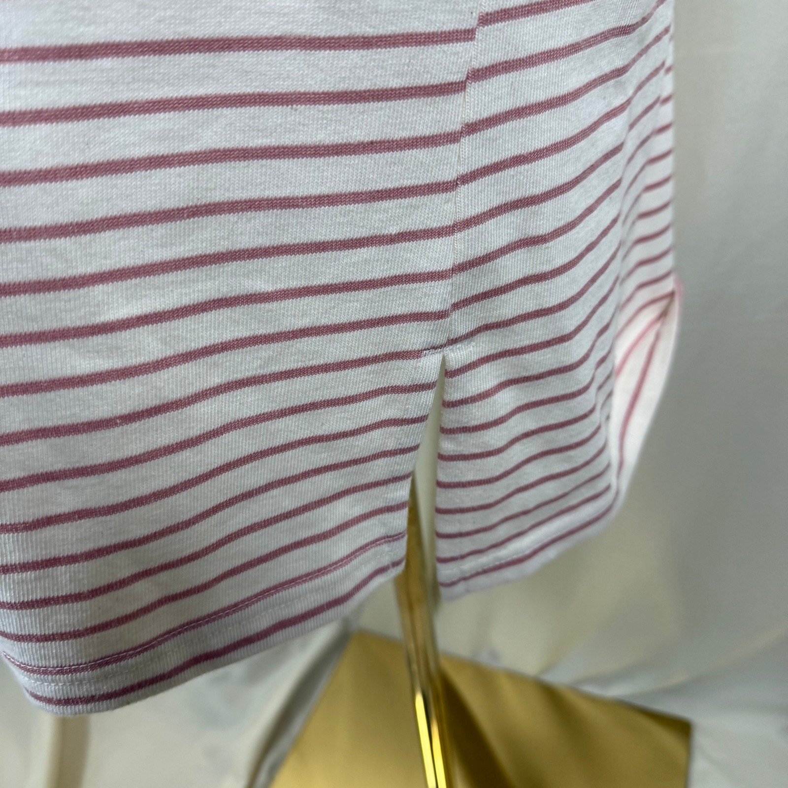 NWT Buffalo David Bitton Striped T-Shirt Everyday Dress Sz S Rose Cream Knit NWT