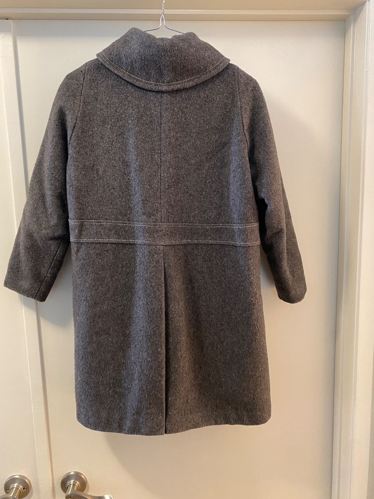 Antique Vintage 40’s Era Grey Wool Peacoat Collar Pockets