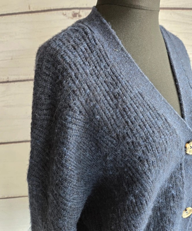 Joules “Samantha” Navy Wool Blend Cardigan | Size 14 | Cottagecore Aesthetic