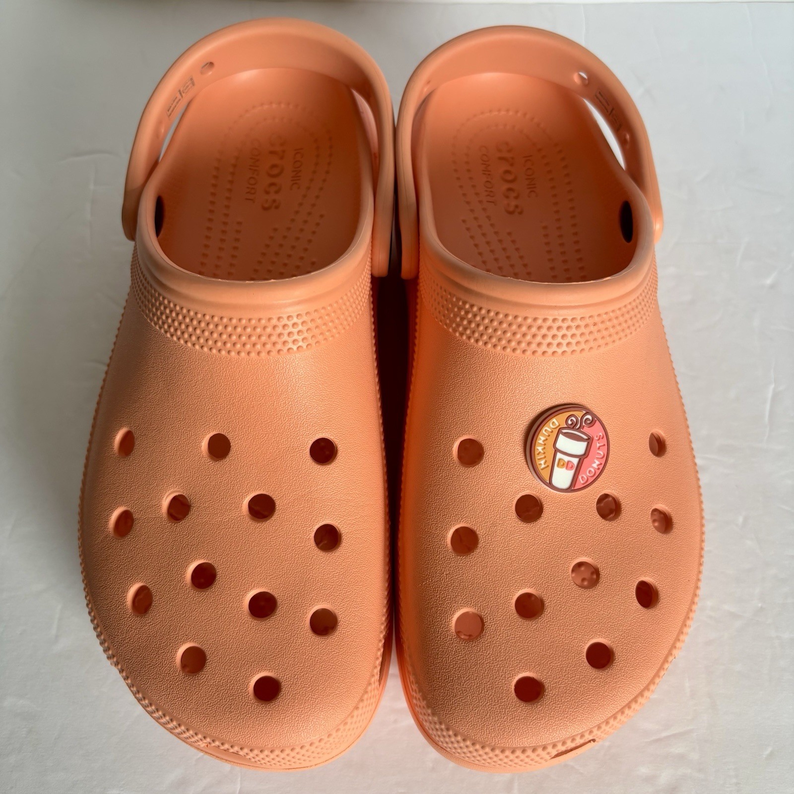 Crocs Classic Platform Clogs Papaya Orange Women’s 11 Dunkin Donuts EUC
