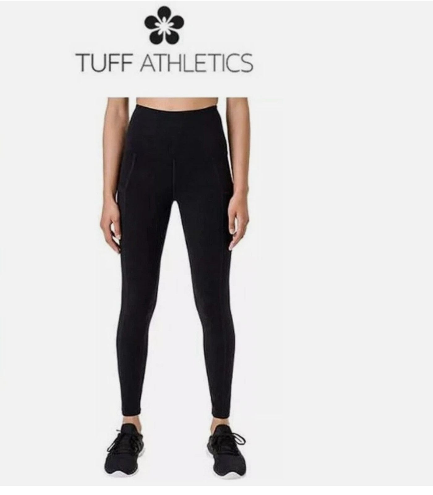 Black ~ Tuff Athletics Ultra Soft Higher Waist Yoga Pant MSRP$48 NWT!