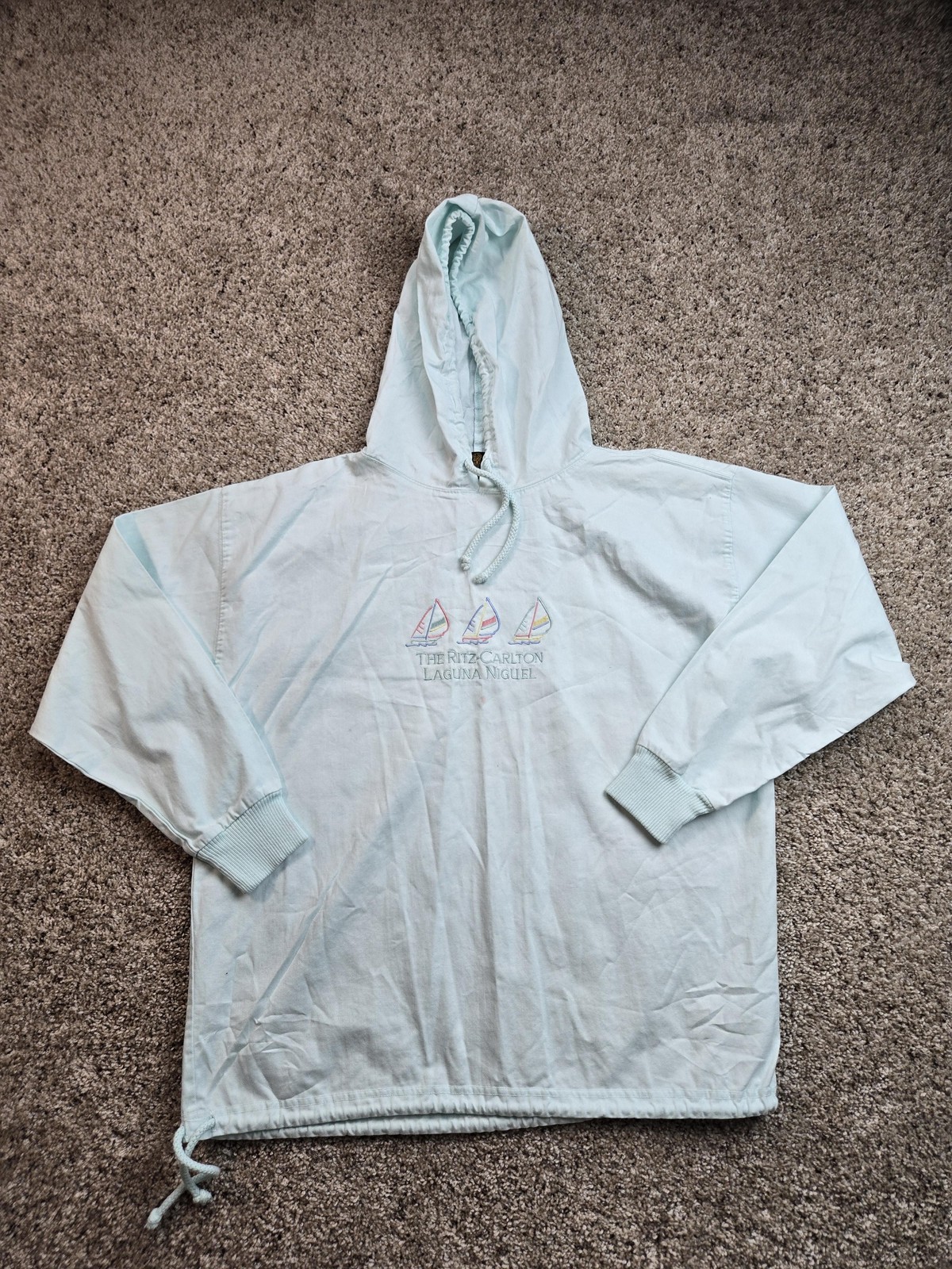 Vintage The Ritz-Carlton Laguna Niguel Hoodie Shirt Mens Large Blue 90s