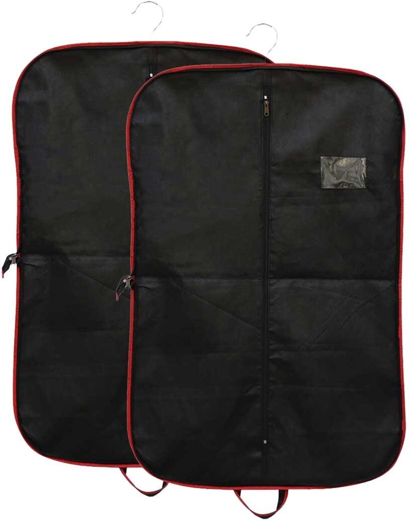 Non-Woven Foldable Non Woven Men’s Coat, Blazer, Suit Cover Red Stripped Pack 2
