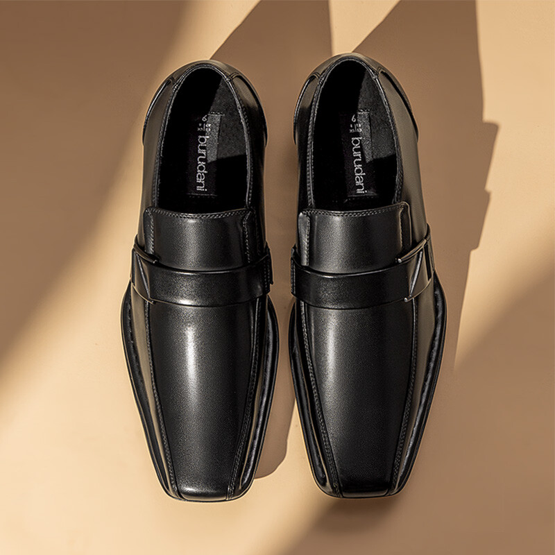 Men Dress Shoes Oxford Faux Leather Slip On Business Square Toe Loafer Shoes