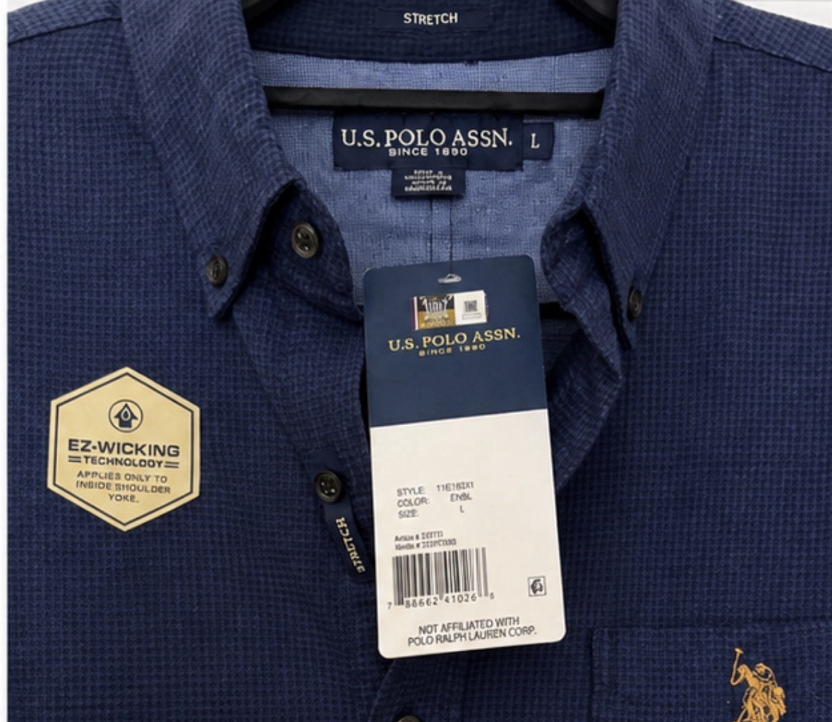 US polo Assn Tailored Fit Premium Cotton Button Down Shirt New with tags Size L
