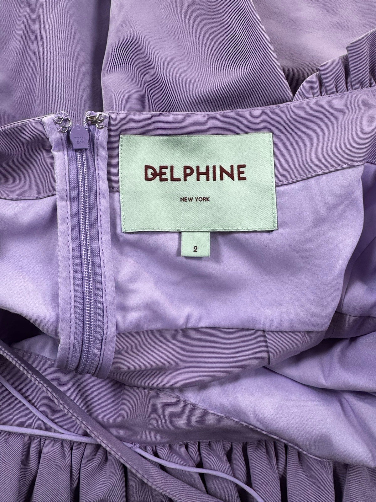 Delphine New York Purple One Shoulder Ruffle Bow Mini Dress 2 Zip Lined