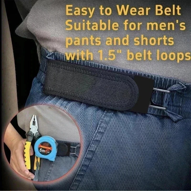 2PCS Tactical Metal Hook Elastic Belt Buckle-Less Invisible Waist Belt Closure