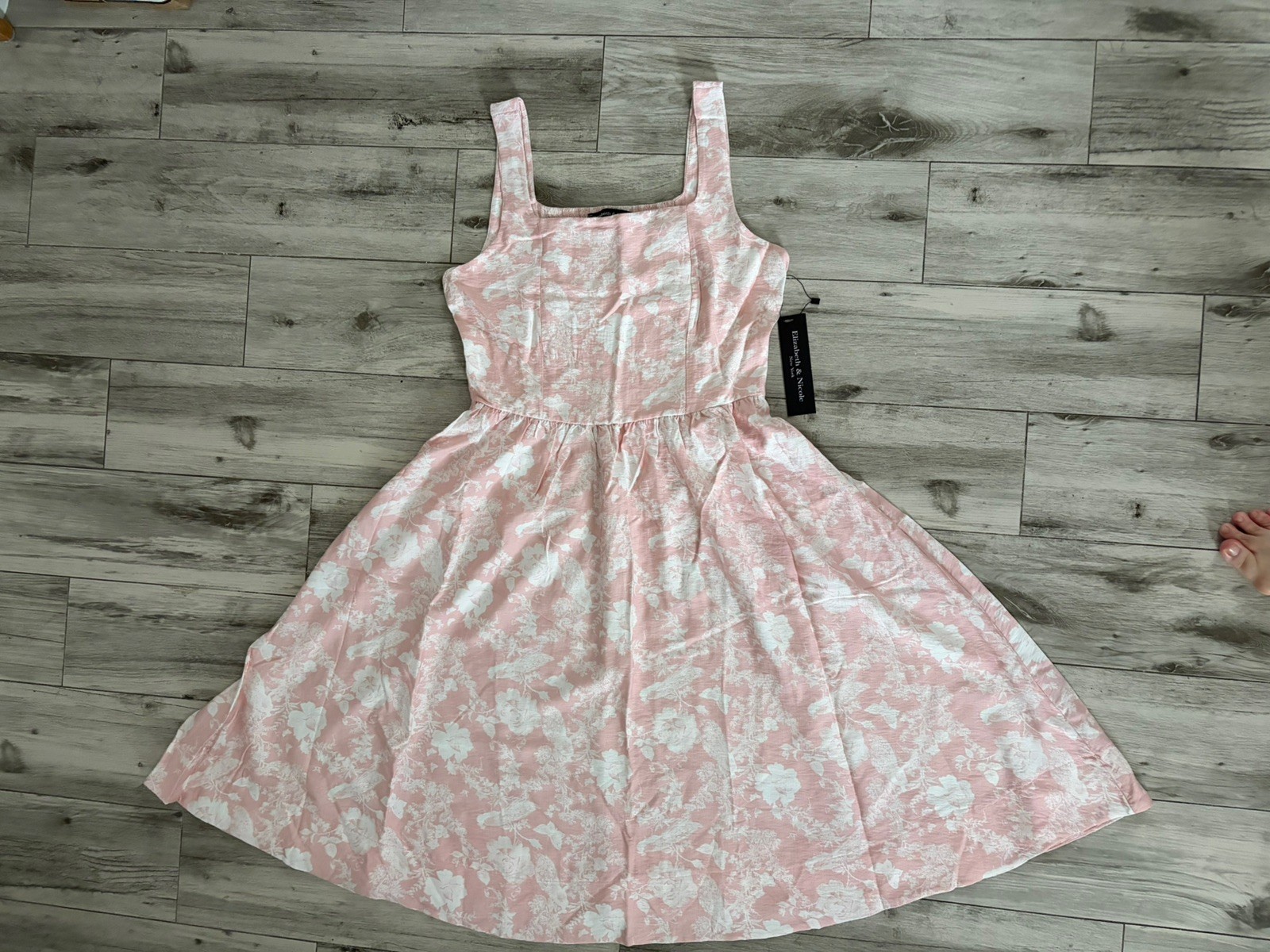 Elizabeth And Nicole Blush Pink White Strap Dress New Women’s Size Medium