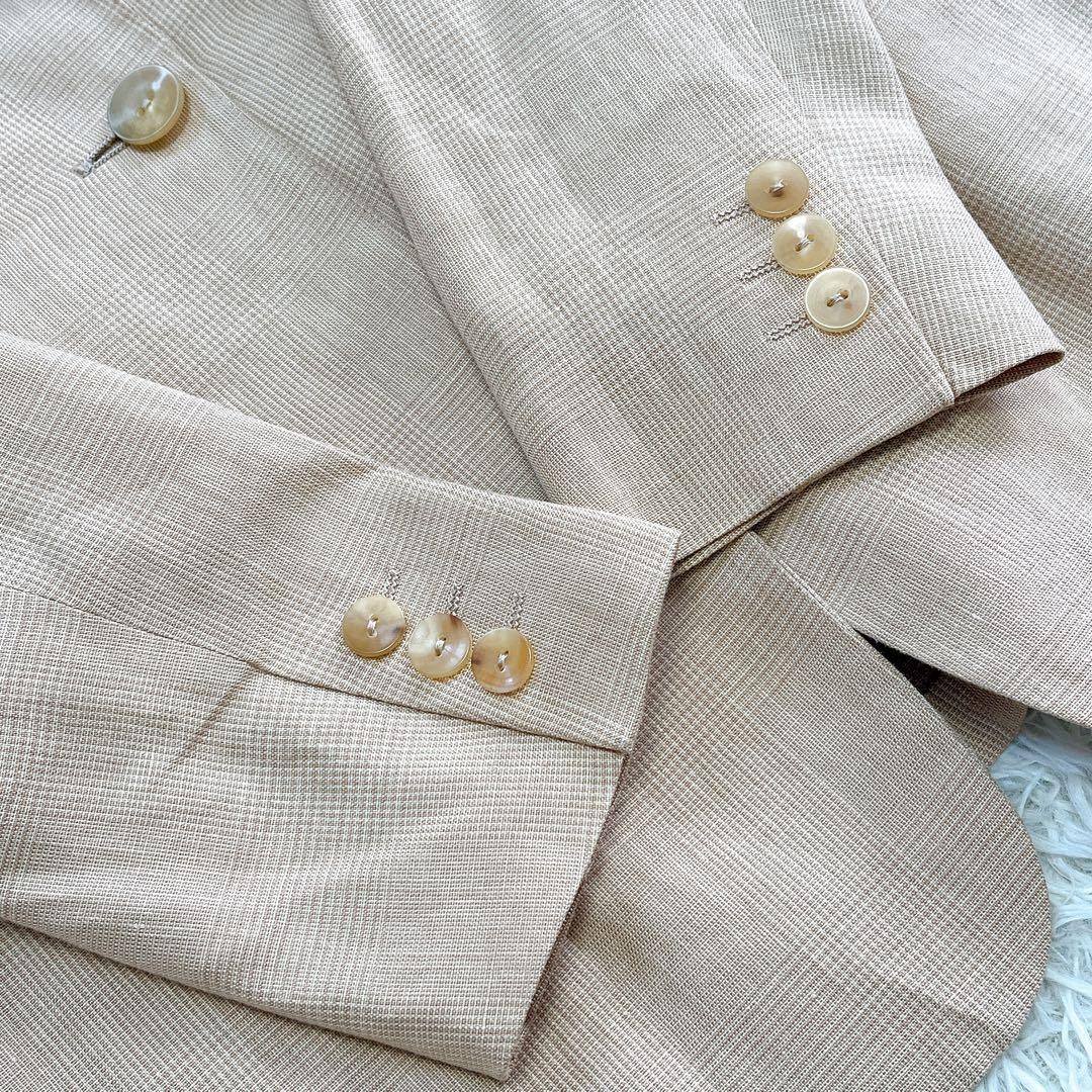 Max Mara Summer Jacket, Women’s, Linen, Beige Check, Size XS