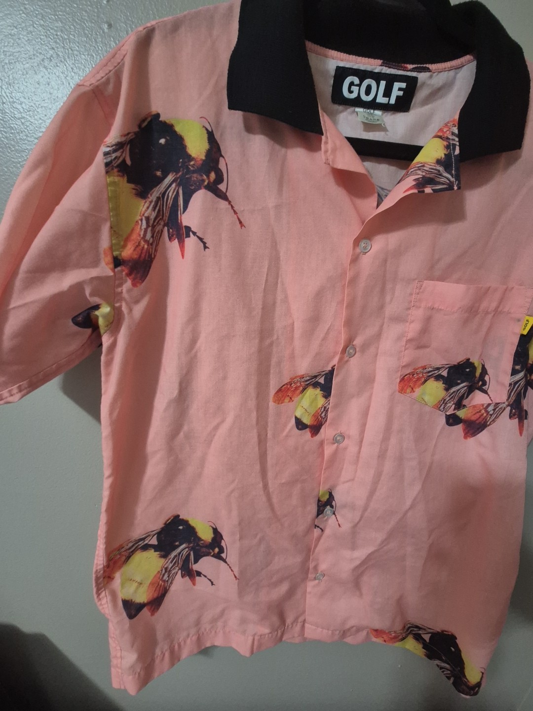 Golf Wang Bumble Bee Short Sleeve Button Up Shirt Tyler The Creator Mens Medium