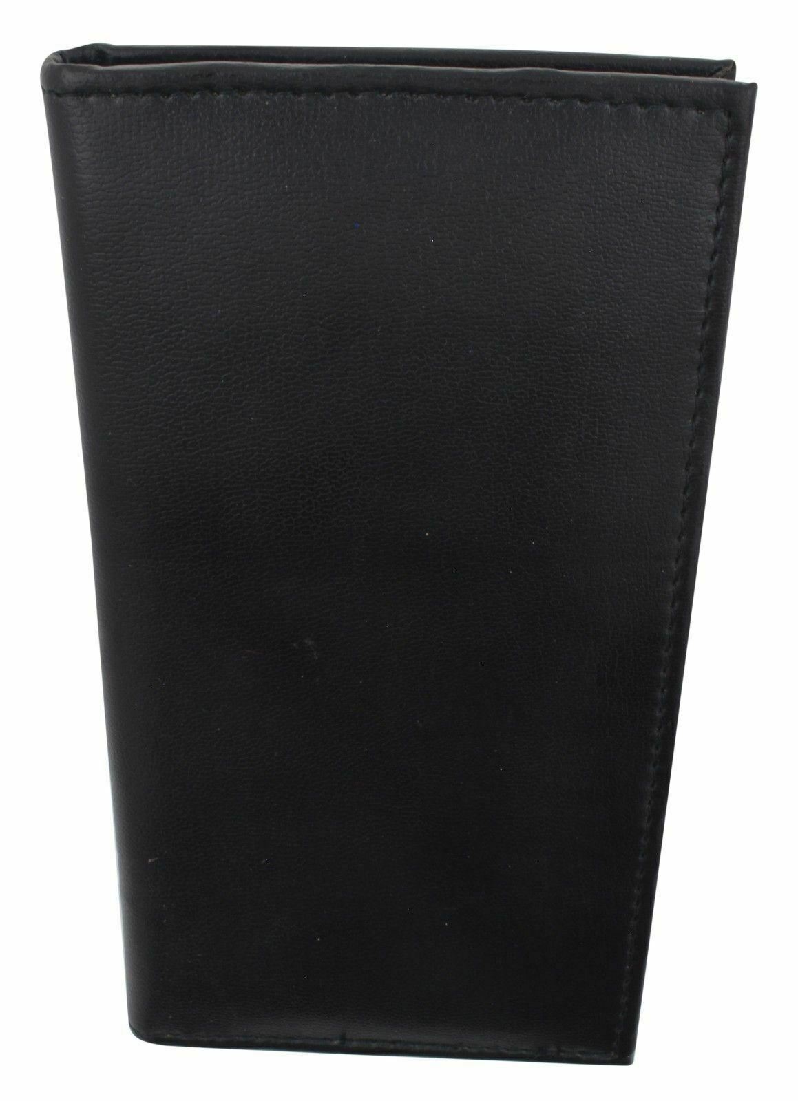 Leather Basic Checkbook Cover Holder Slim Plain Mens Womens Many Colors New