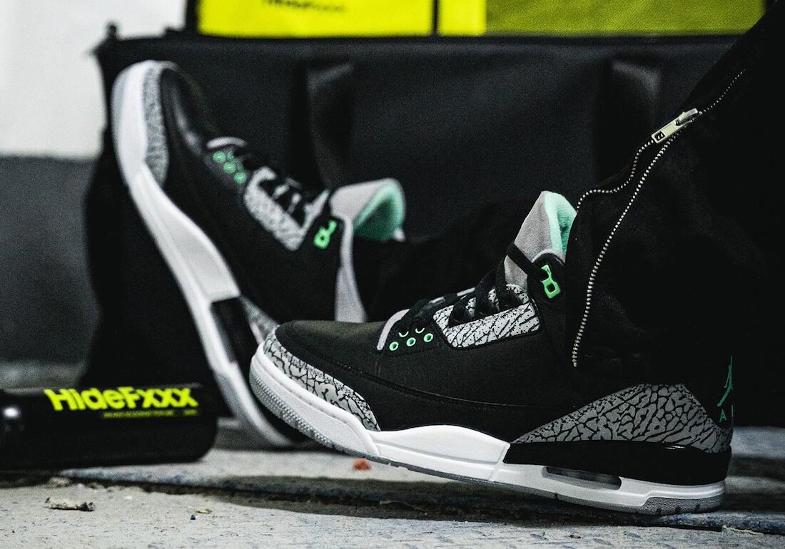 Nike Air Jordan III 3 Retro Green Glow Black Grey CT8532-031 Men’s