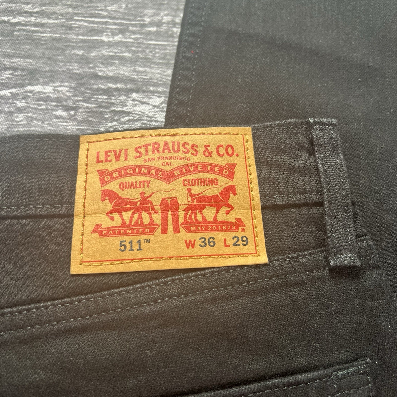 Levi’s 511 Mens Slim Fit Advanced Stretch Below Waist Jeans Black Size 36X29 NWT