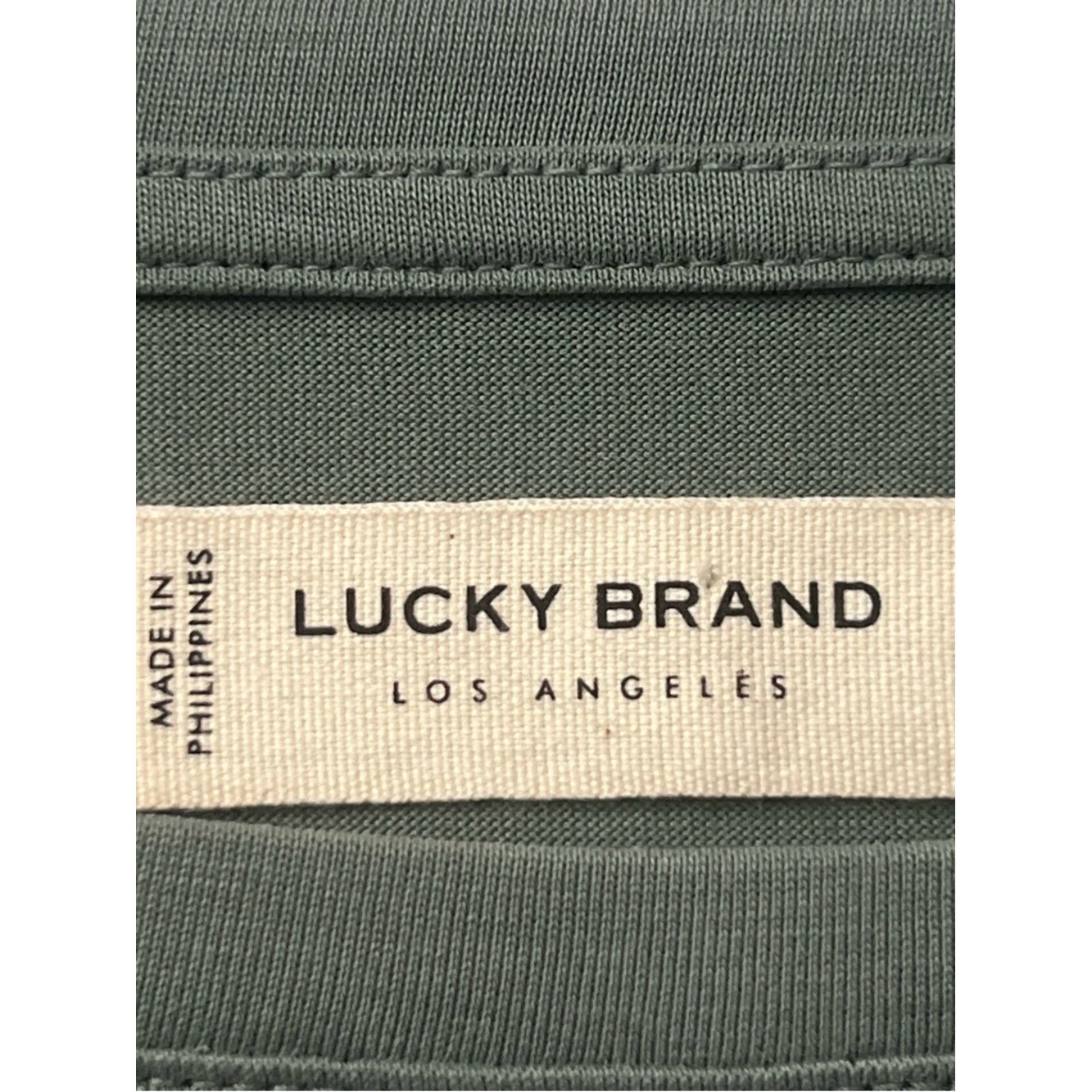 Lucky Brand Sage Green Smocked-Hem Boatneck Top, Size XL