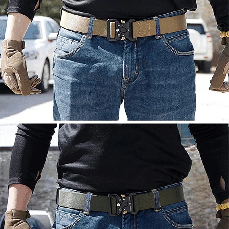 MEN Casual Military Tactical Army Adjustable Quick Release Belts Pants Waistband