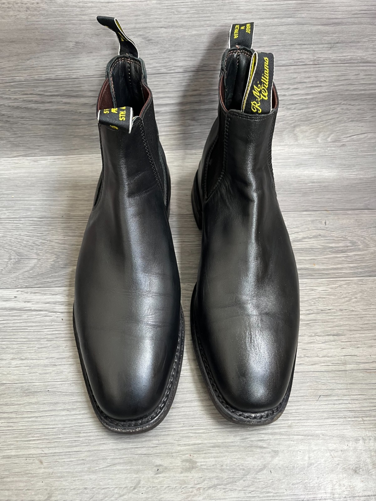 R.M williams comfort craftsman black leather chelsea boots uk 8.5G