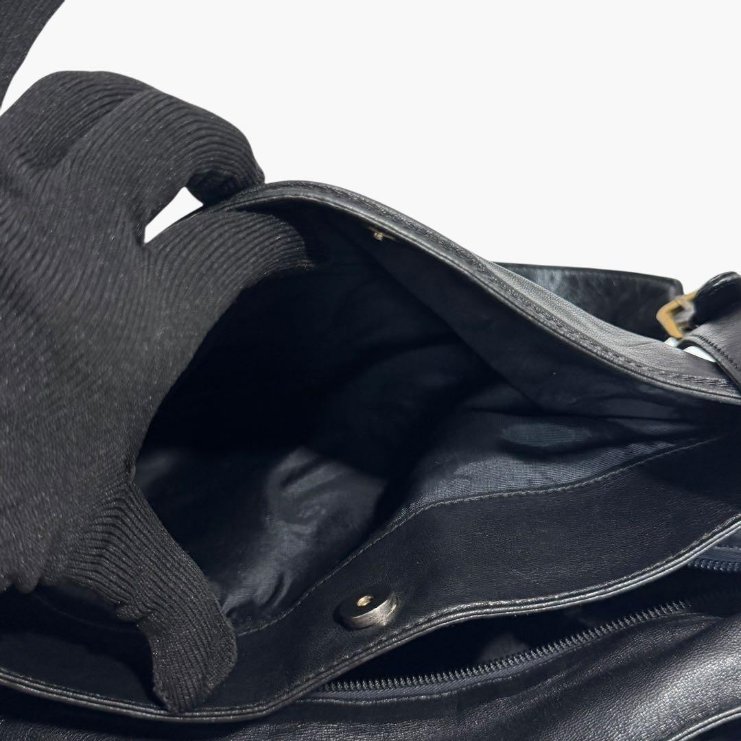 Loewe Anagram Nappa Leather Shoulder Bag Black Crossbody Japan 0610299