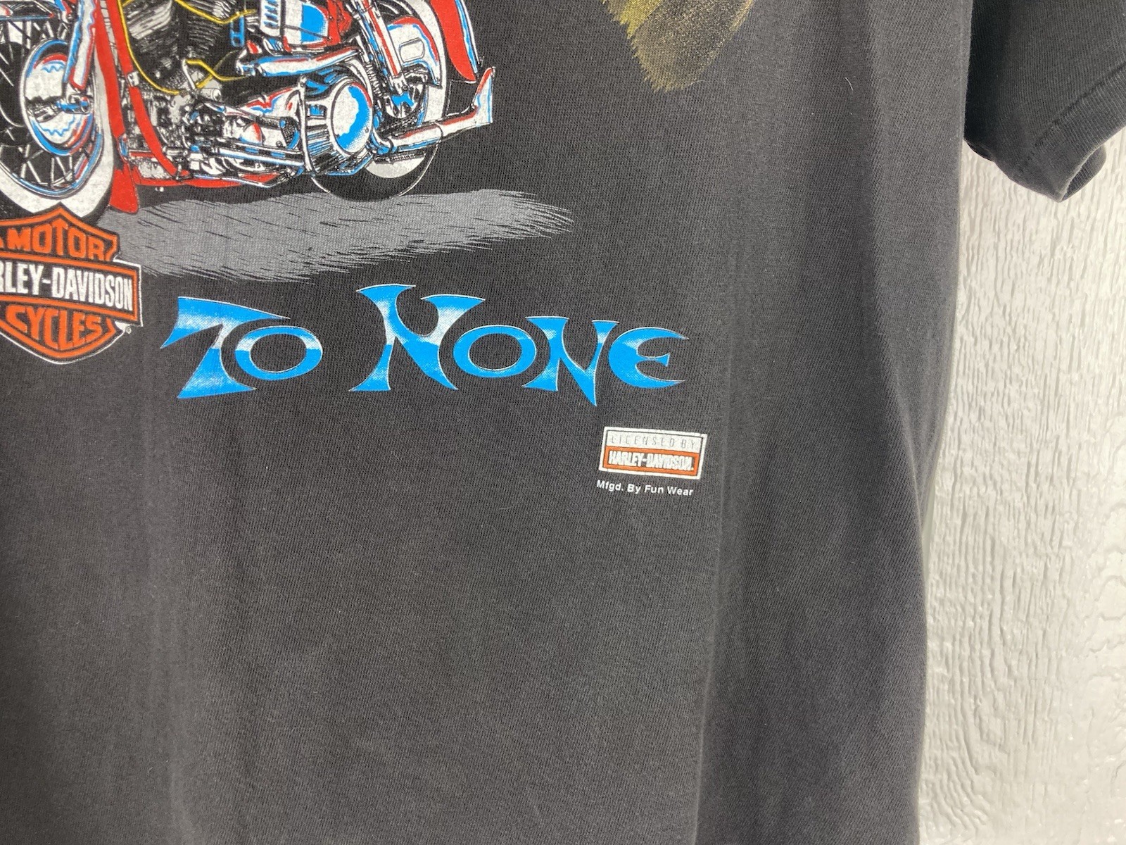 Vtg Harley Davidson Motorcycle T Shirt Single Stitch Eagle Second to None Large