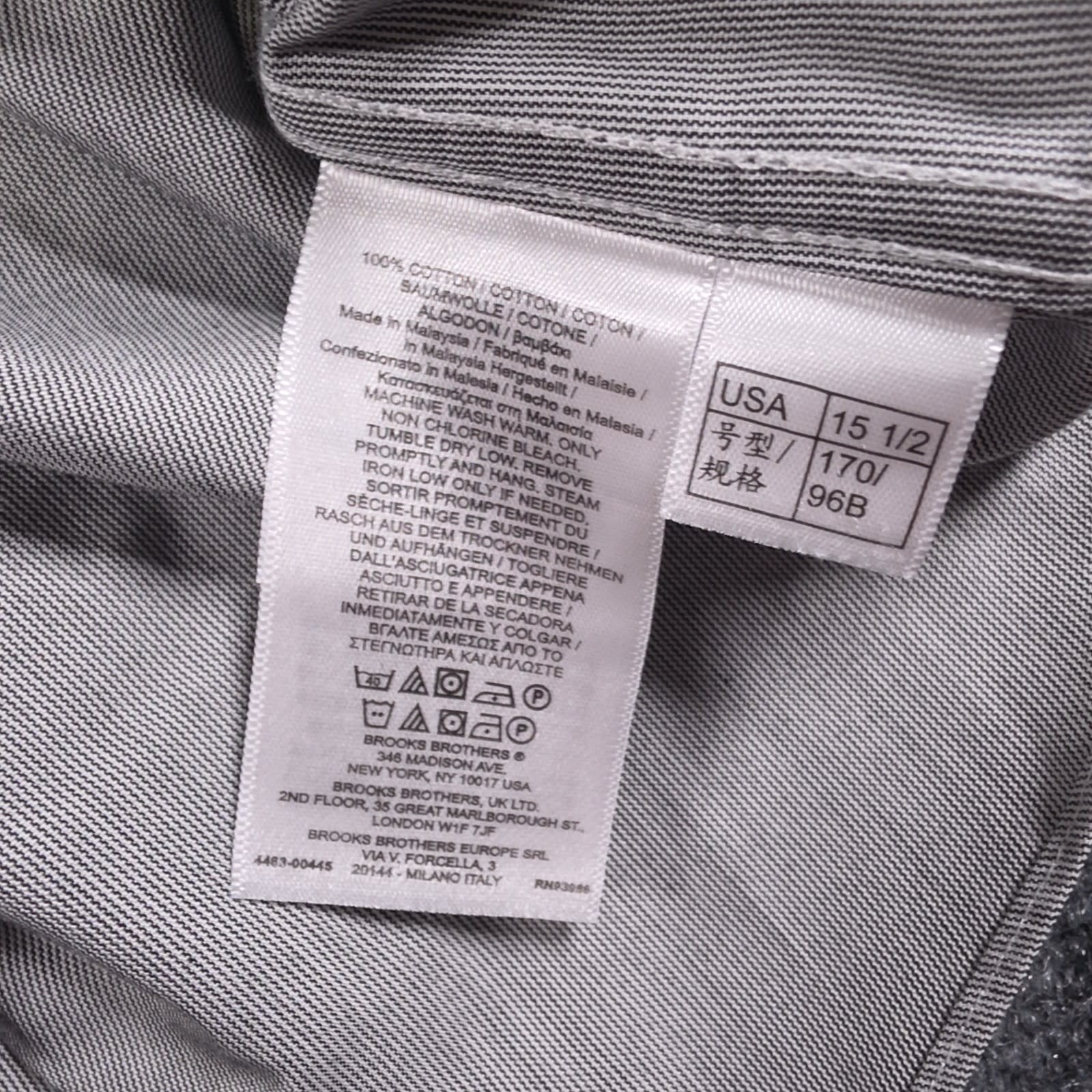 Brooks Brothers Dress Shirt Mens 15.5-34/35 Gray Regent Fit Button Non-Iron