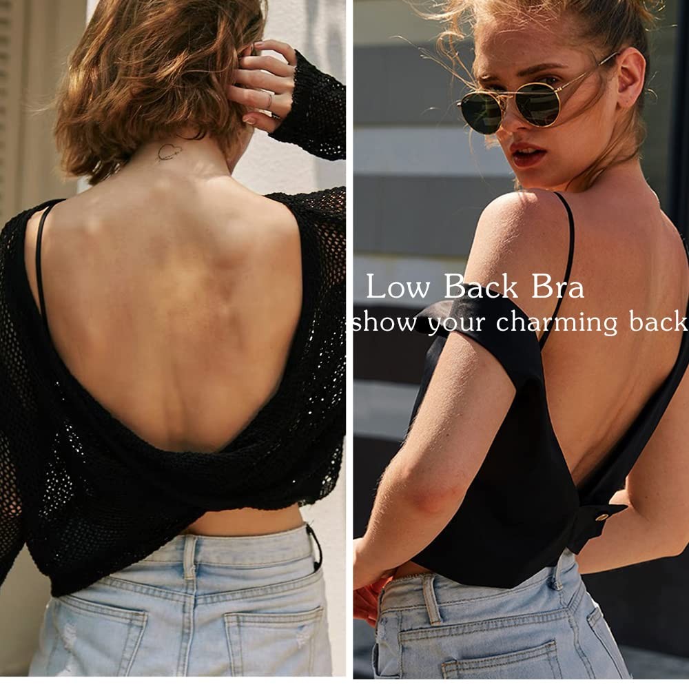 Low Back Bra Wireless Padded Bralette Comfort Halter Backless Cross Multiway USA