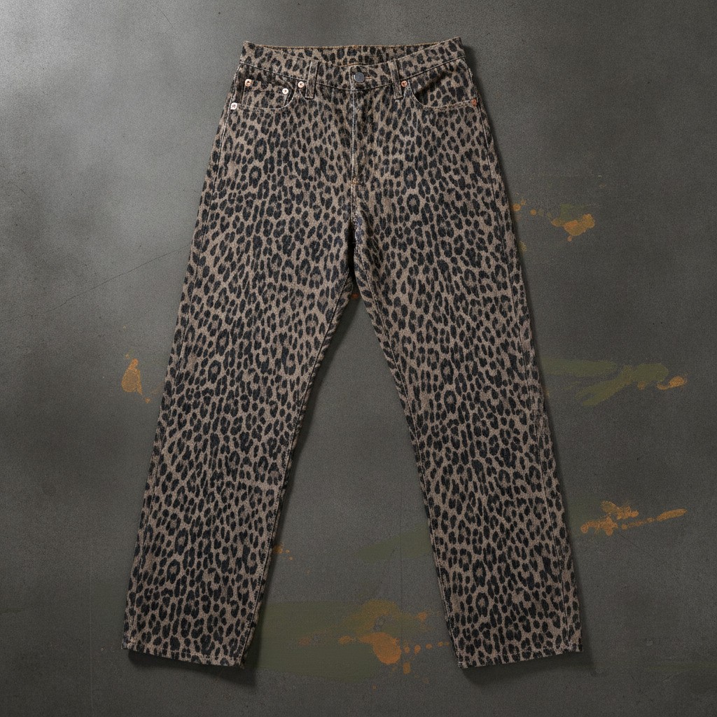 Levi’s Premium Ribcage Straight Leopard Print Pants 27