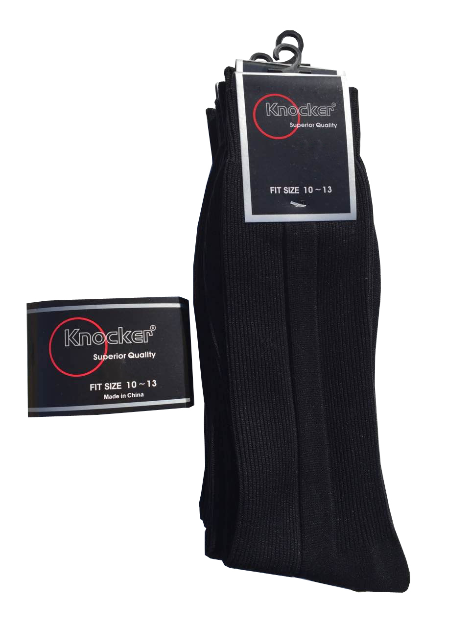 6 ,12 pairs Lot Knocker Men’s Solid BLACK Dress Socks Size 10-13
