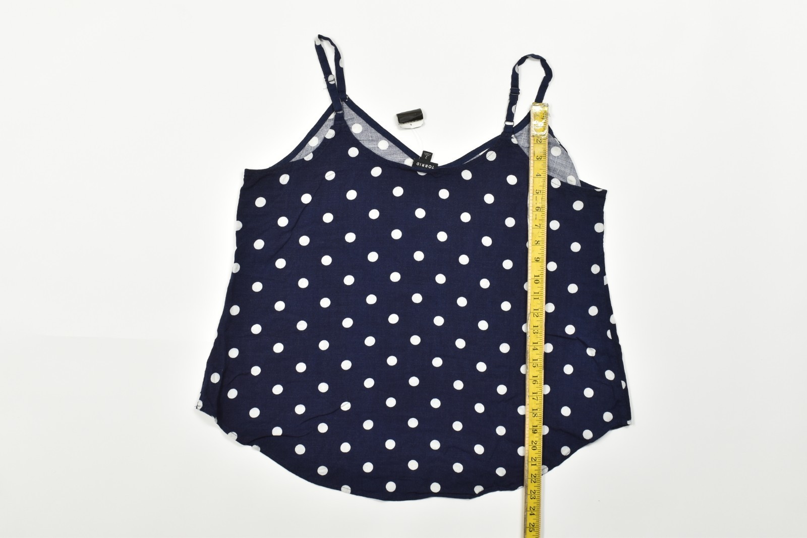 Torrid Women’s Plus Size 2 2X Navy Blue Polka Dot Essential Cami Tank Top NEW