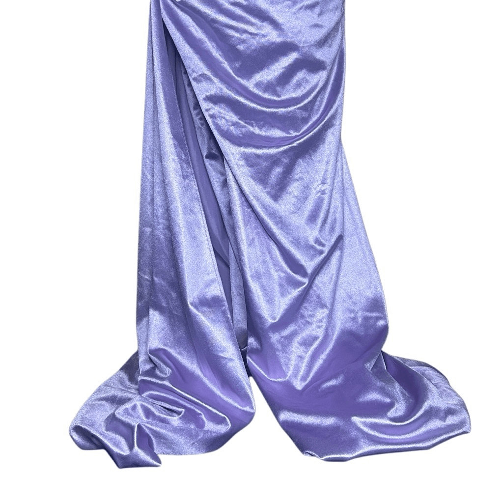 NWT Ladivine By Cinderella Divine Lavender Prom Long Gown Size 4 Satin Beaded