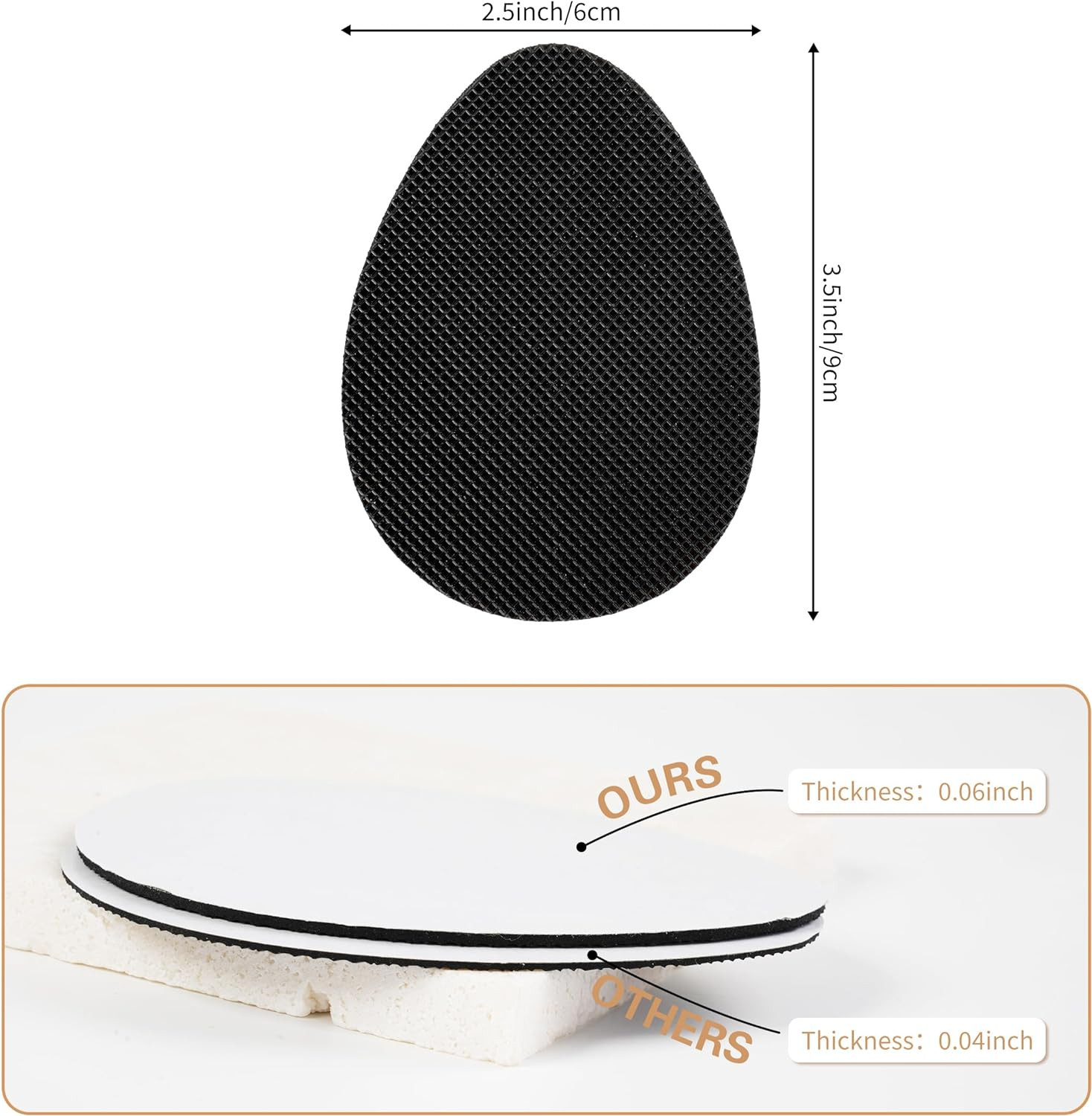20 Pcs Non-Slip Shoe Pads, Adhesive Shoe Sole Protectors for Bottom of Shoes, Pr