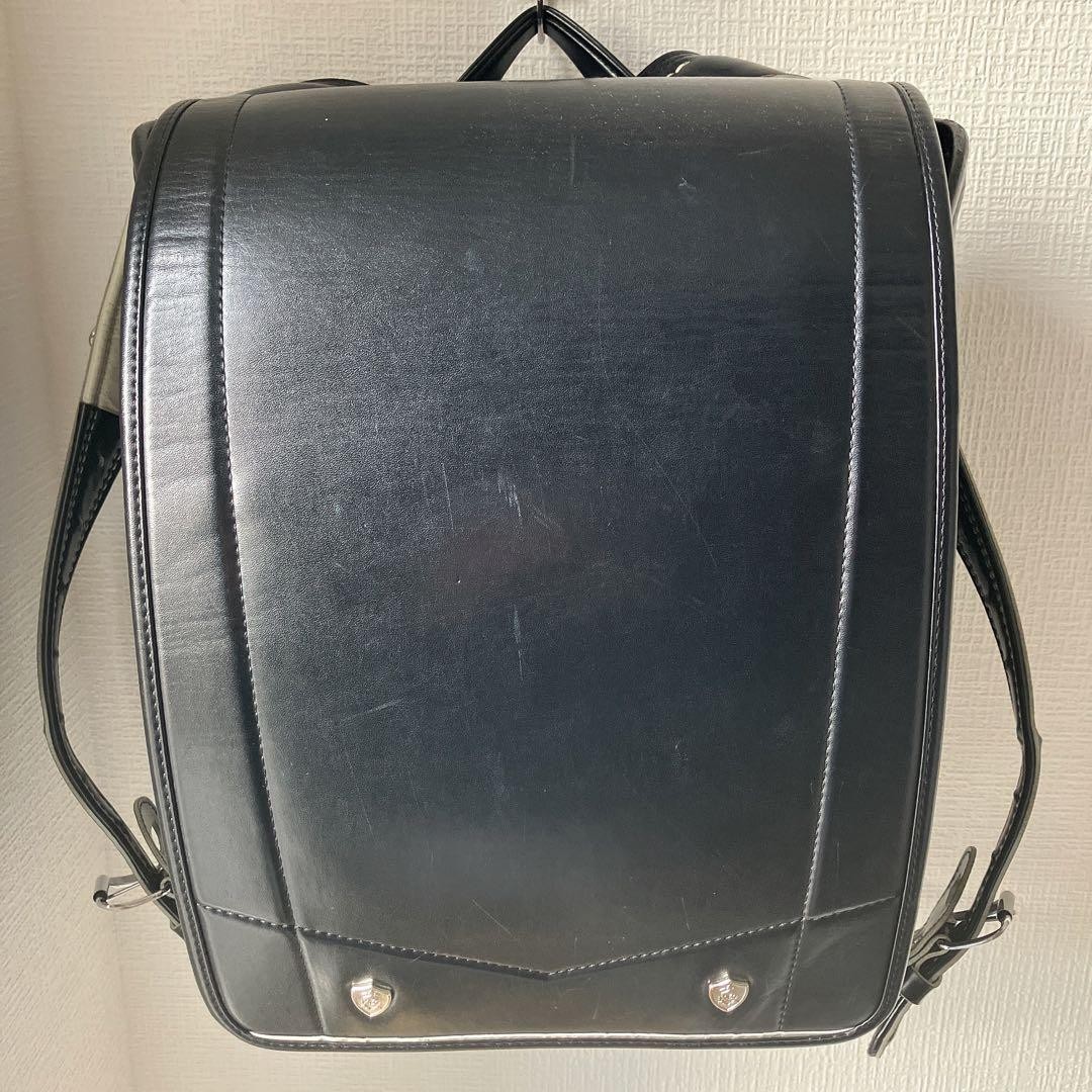 Randoseru Backpack Black Synthetic Leather School Bag