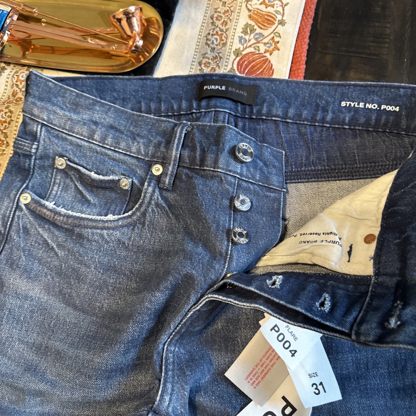 PURPLE BRAND – Cargo Medium Wash Denim Flare P004 Jeans – Men’s Sz 31×31