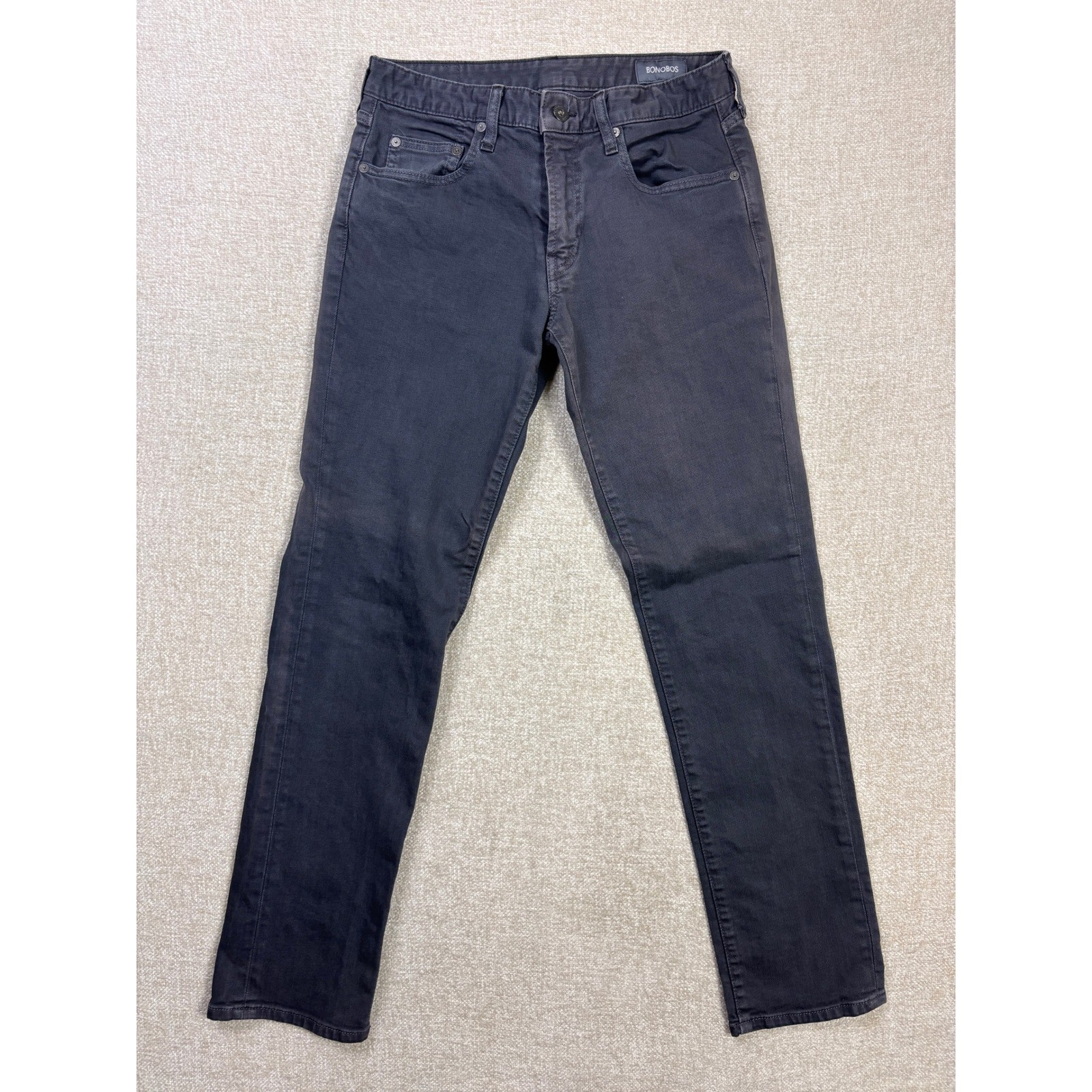 Bonobos Mens Slim Straight Five Pocket Pants Charcoal Gray Size 30/32 Stretch