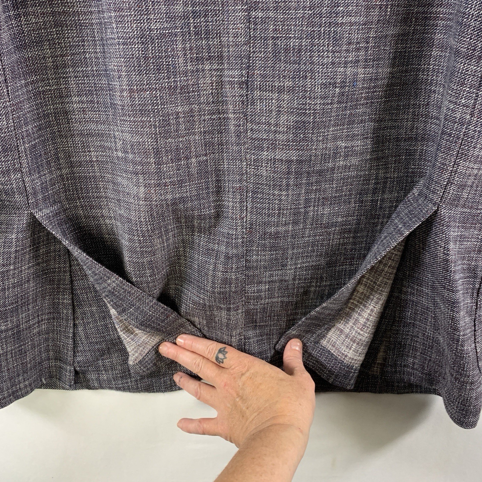 Mens Unstructured Hopsack Sport Coat 46R Summer Wool Linen Cotton Patch Pocket