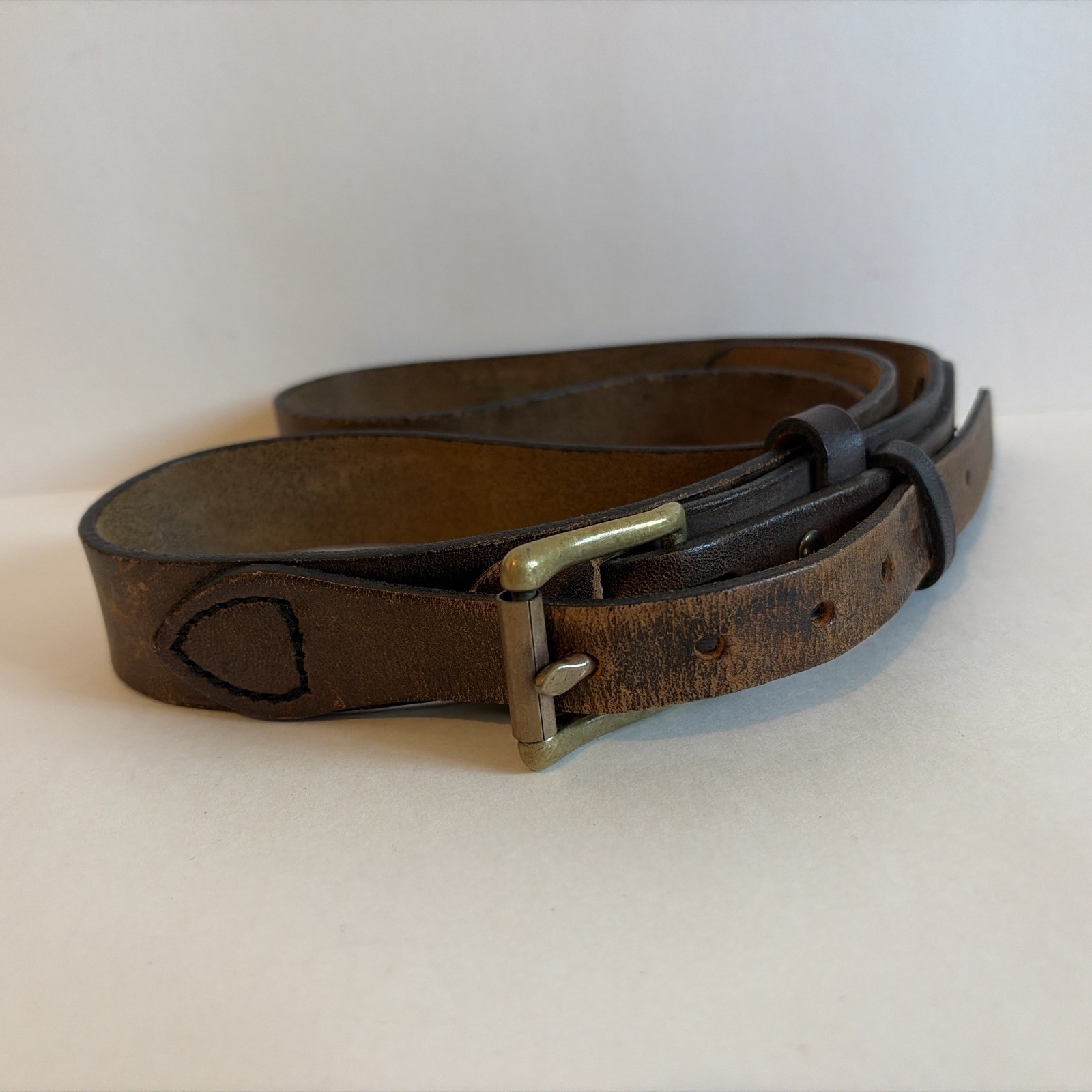 C.C. FILSON Co. 1 1/4″ Ranger Belt Brown Bridle Leather & Brass #206 Sz 38 RARE