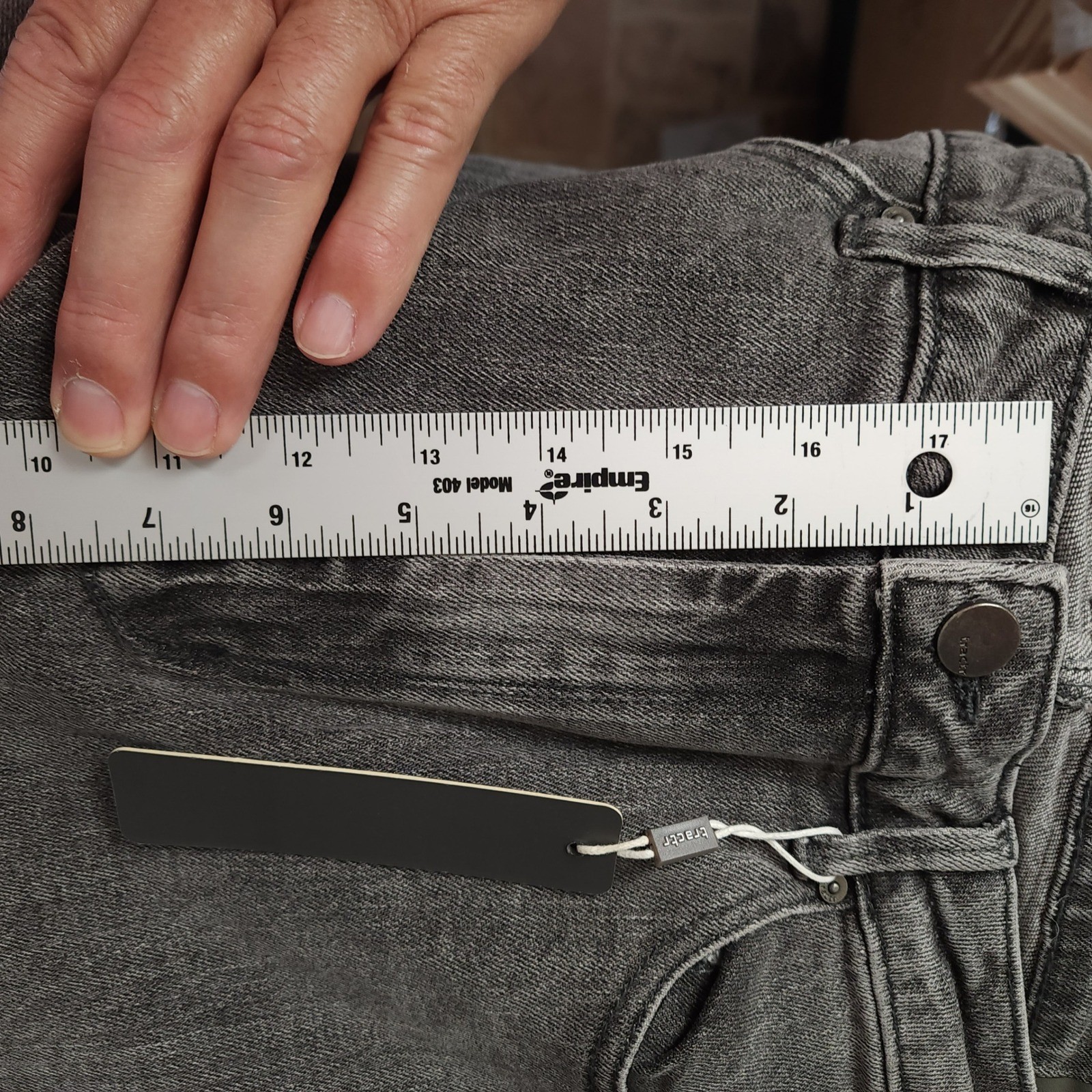 Tractr High Rise Straight Patchwork Jeans Gray Raw Hem Women’s 8 29