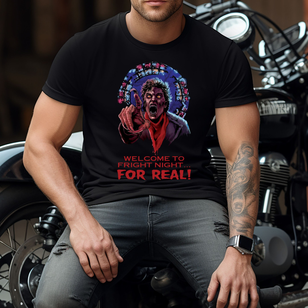 Welcome To Fright Night For Real! Fright Night Horror Movie T-Shirt Black S-3XL