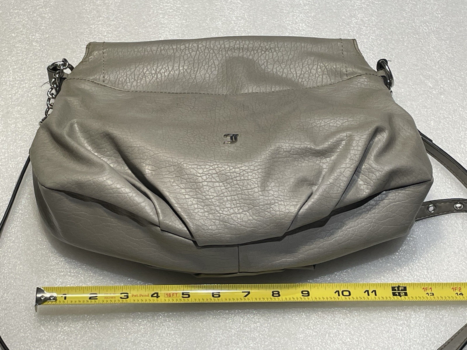 JUICY COUTURE GRETA FLAP CROSSBODY GRAY LEATHER