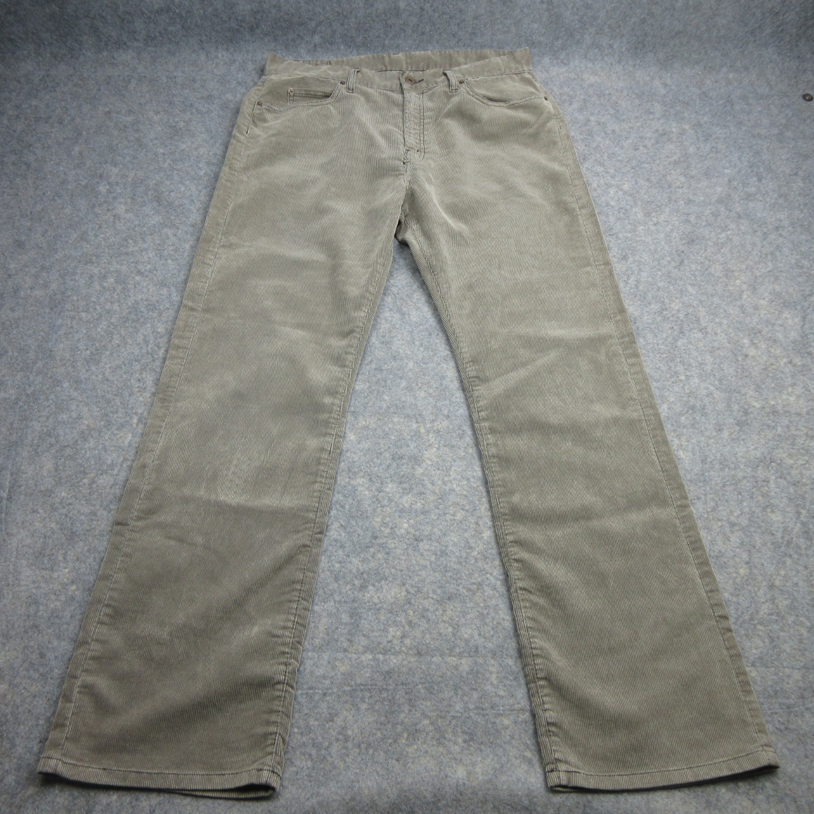 Replay Trousers Mens W34 L34 Brown Corduroy MV 905A Zip Fly Straight Lightweight