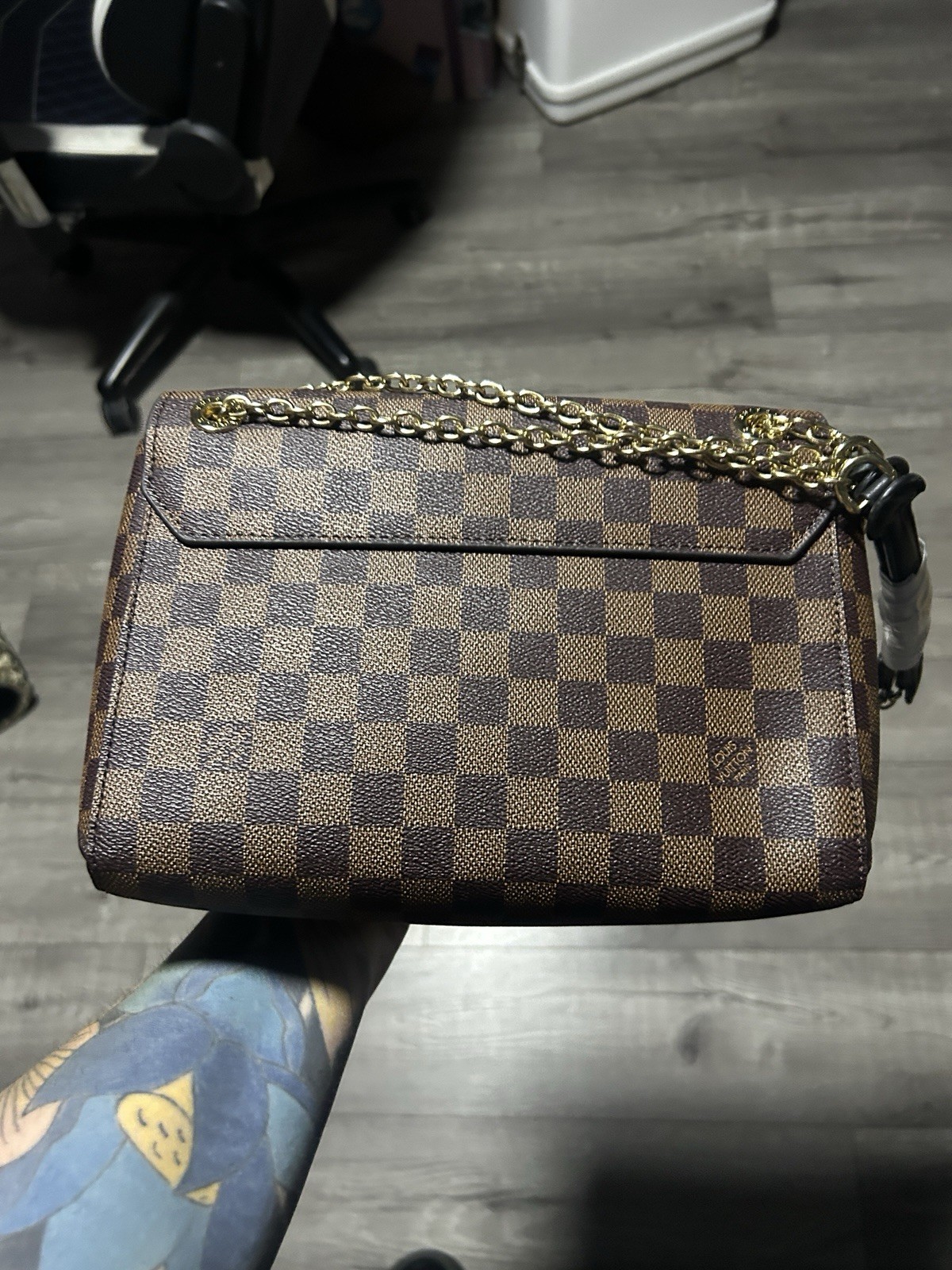 Louis Vuitton Damier Ebene Vavin PM Pre-Loved Shoulder Bag Brown