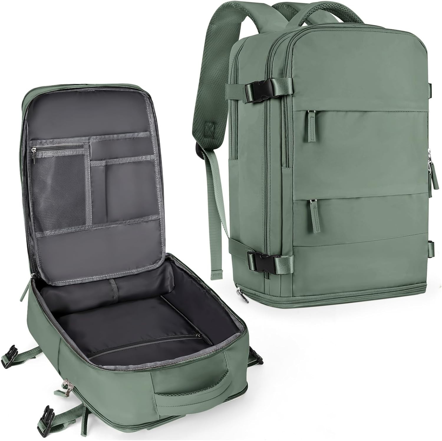 COOWOZ Travel Backpack Carry On Hiking Waterproof Daypack Casual Olive Green