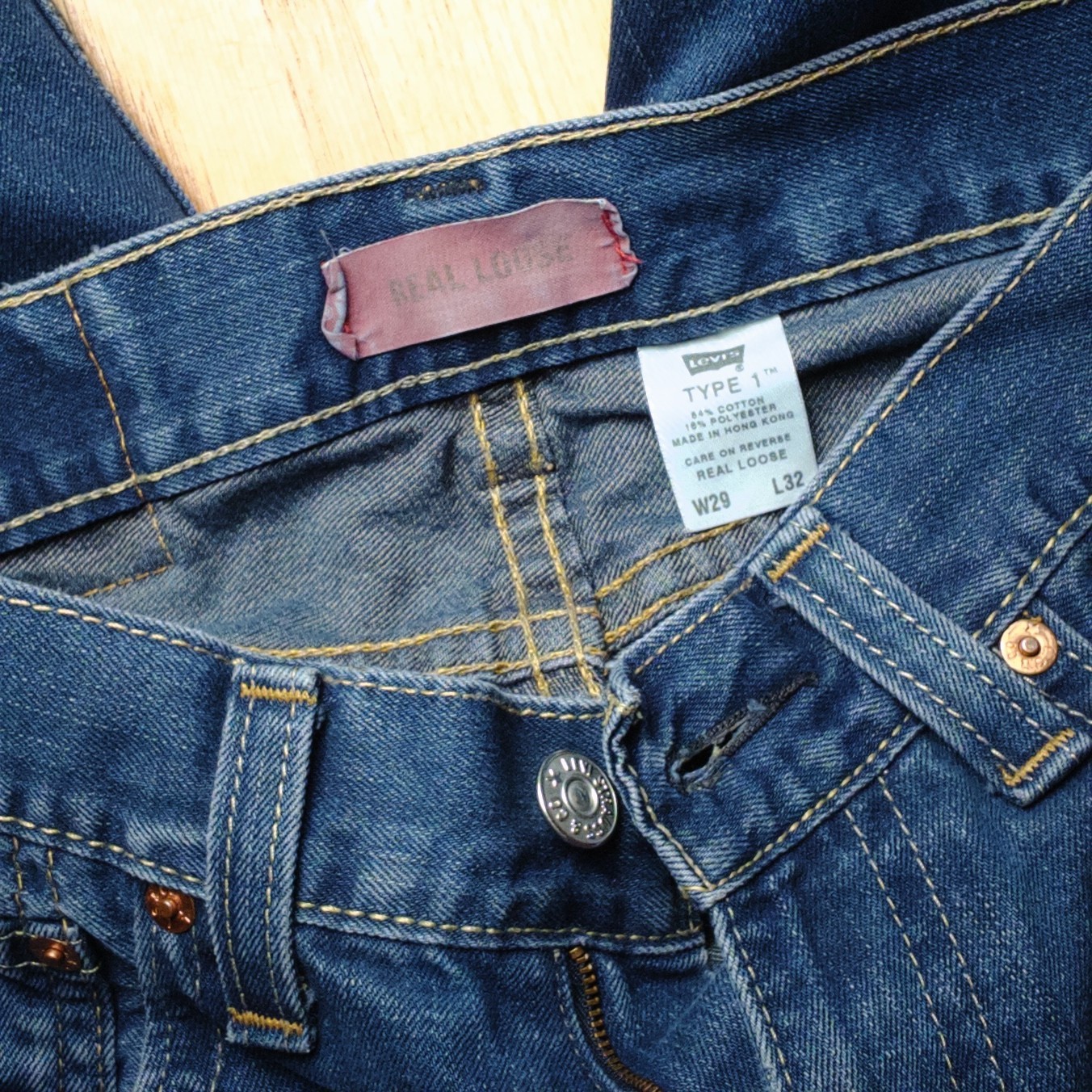 Levi’s Y2K Type 1 Real Loose Jeans Hong Kong 31×30 Baggy Wide Leg Vintage