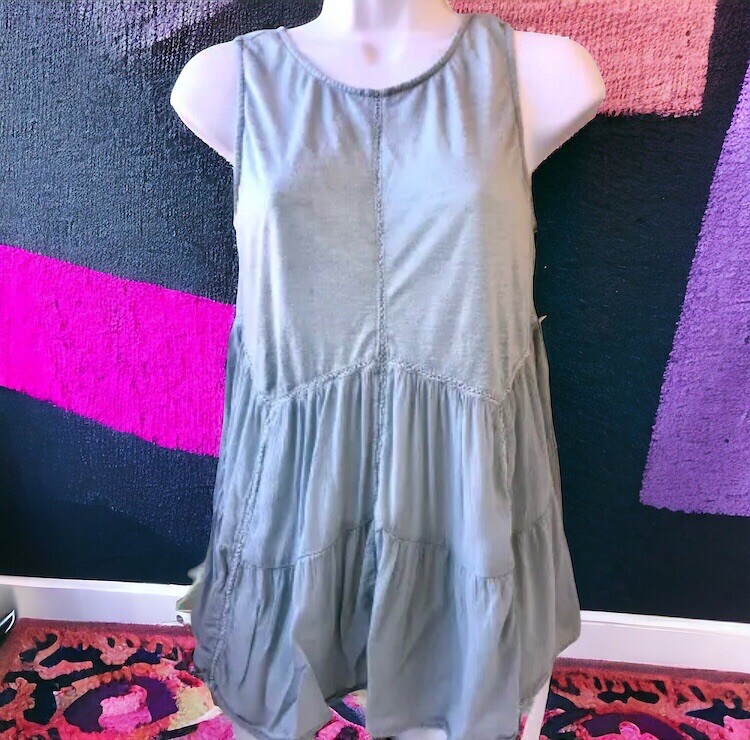 Knox Rose Sleeveless Top Crochet Ruffle Womens Medium AS IS