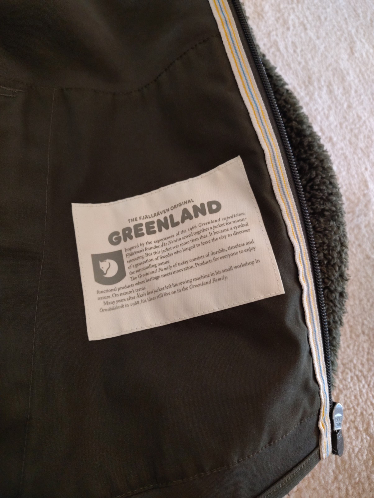 Fjallraven Greenland Pile Fleece Jacket Full Zip Green Mens Size Small