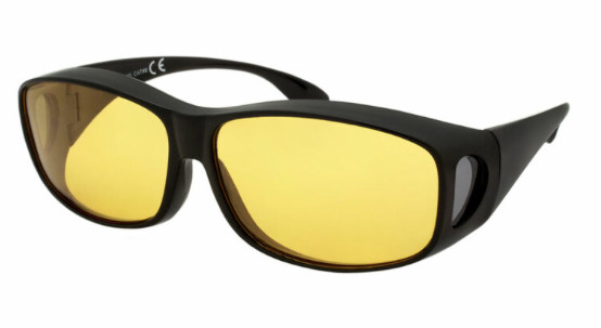 Black Polycarbonate UV400 Night Driver Fitover Glasses Men Cardboard Counter Dis