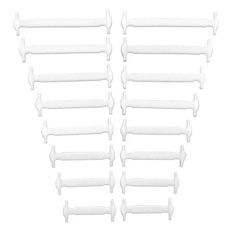 16pcs Elastic No Tie Shoelaces Silicone Stretch Rubber Bands Unisex Sneakers
