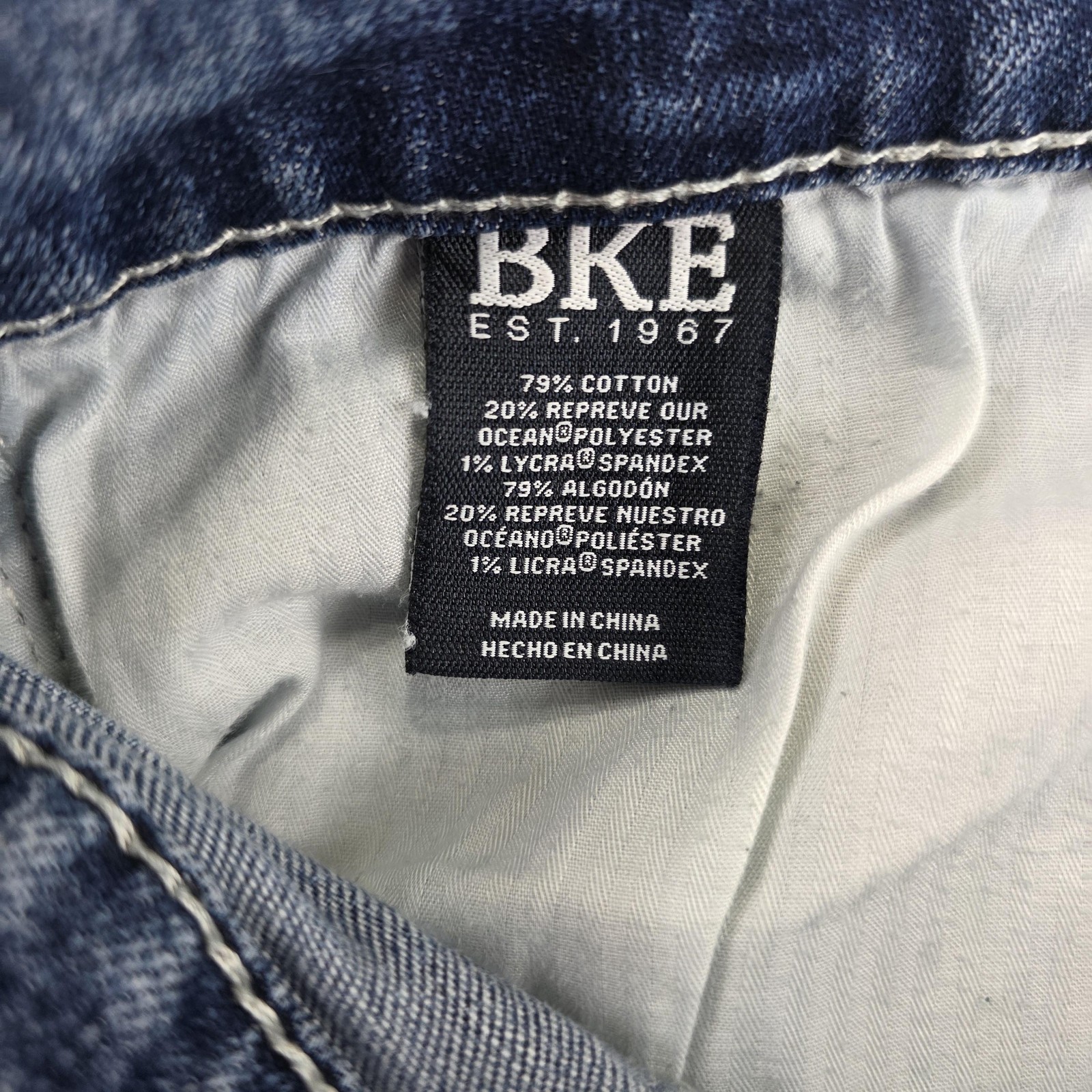BKE Jake Jeans Mens 44×30 Blue Straight Relaxed Stretch Medium Wash Denim