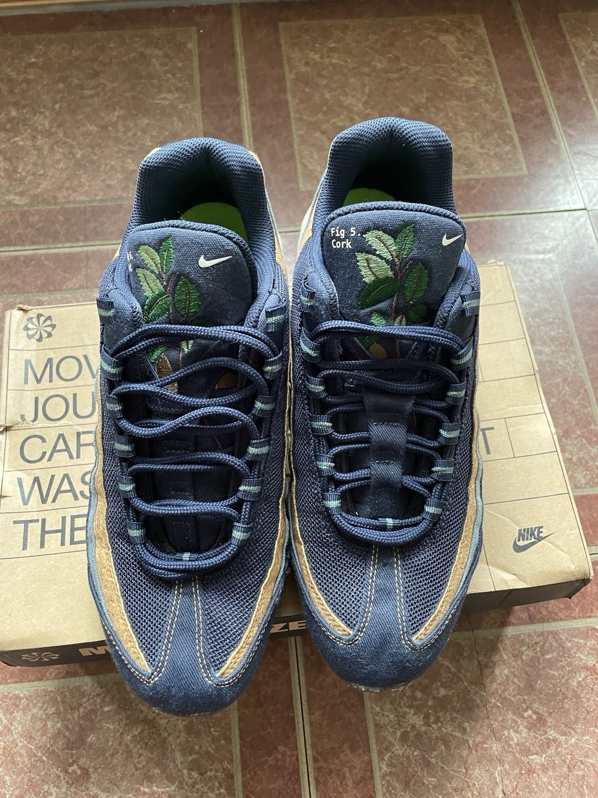 Nike Air Max 95 SE Cork Obsidian/Wheat-Thunder Blue Size 9 Mens Barely Worn