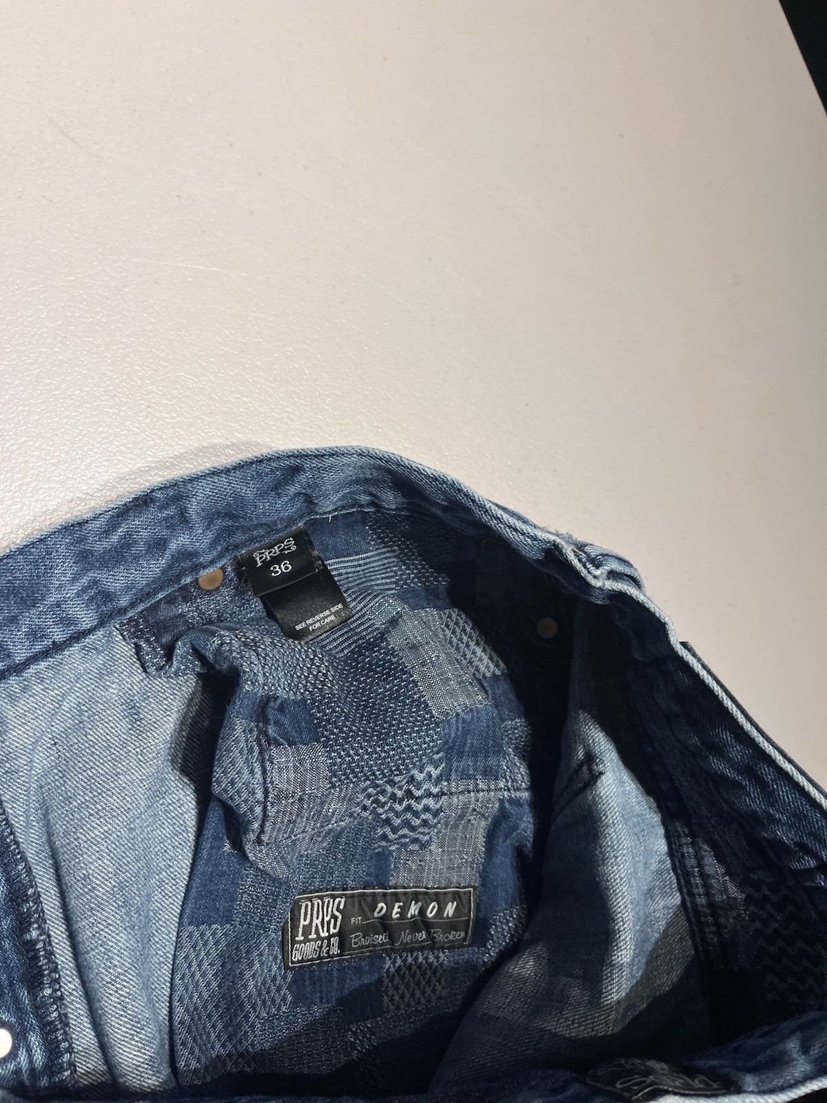 PRPS Jeans Mens 36 Blue Demon Denim Button Fly Straight Distressed VTG Y2K 34×33
