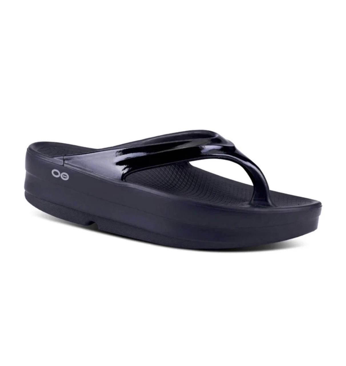 OOFOS OOlala Recovery Flip Flops Black Women’s Size 7 Comfort Thong Sandal